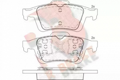 R BRAKE rb1743 -  Комплект тормозных колодок, дисковый тормоз